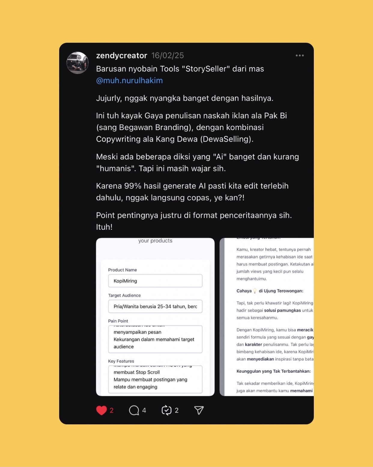 Testimoni Zendy Creator